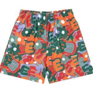 EE Floral Basketball Shorts Orange